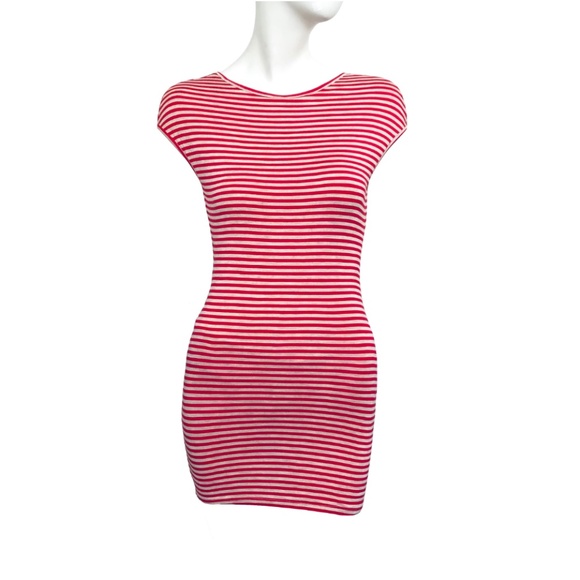 Riller & Fount Ruby Striped Open Back Mini Dress With Built-in Shorts - Picture 1 of 3